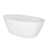 Empava-71FT1503 luxury freestanding acrylic soaking oval modern white bathtub ovel flow