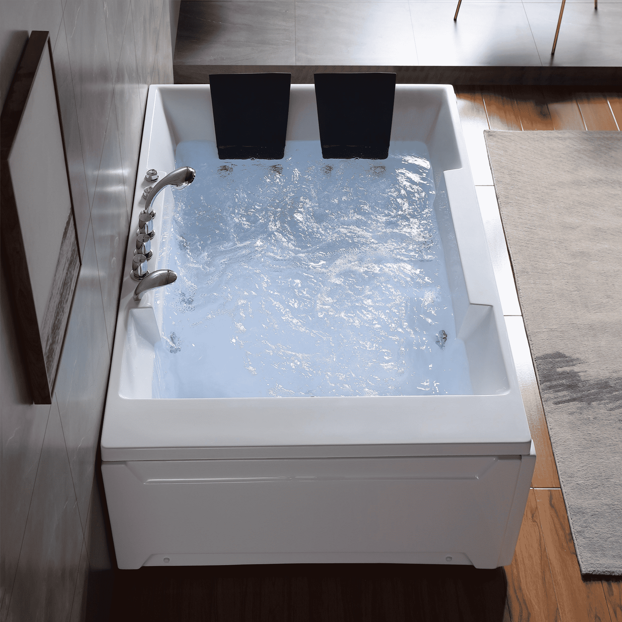Empava | 72JT367LED 72 in. Whirlpool Luxury 2-Person Hydromassage Bathtub