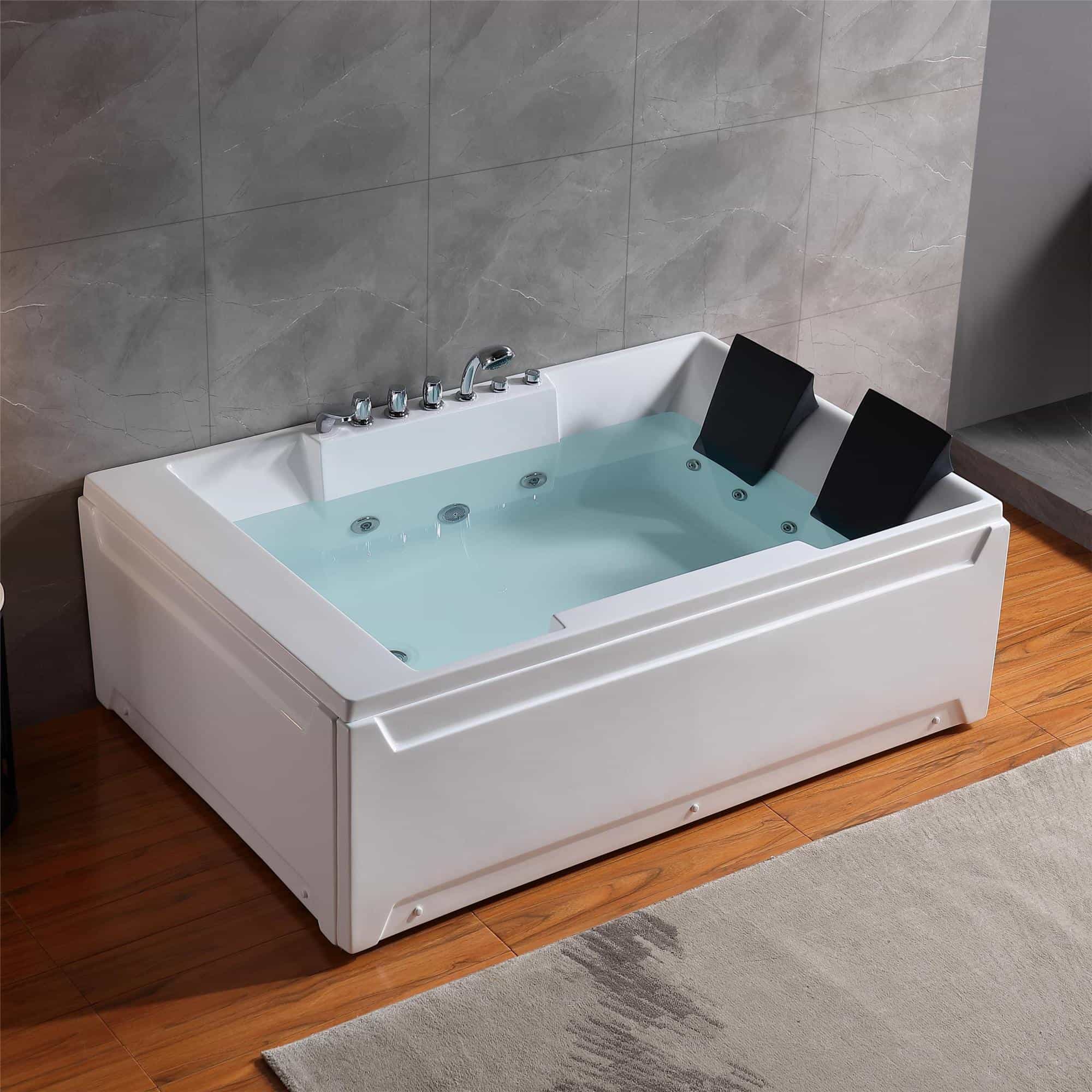 Empava | 72JT367LED 72 in. Whirlpool Luxury 2-Person Hydromassage Bathtub