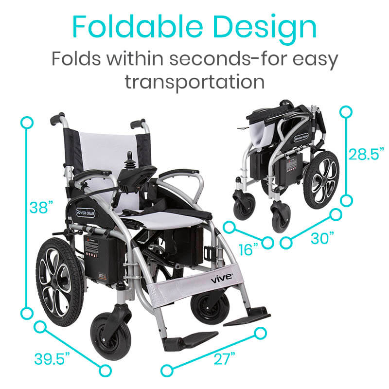 Compact Power Wheelchair - Foldable Long Range Transport Aid