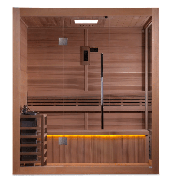 Golden Designs | "Forssa Edition" 3 Person Indoor Traditional Steam Sauna (GDI-7203-01) - Canadian Red Cedar Interior