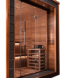 Golden Designs | Bergen 6-Person Outdoor-Indoor Traditional Steam Sauna (GDI-8206-01) - Canadian Red Cedar Interior