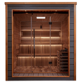 Golden Designs | Bergen 6-Person Outdoor-Indoor Traditional Steam Sauna (GDI-8206-01) - Canadian Red Cedar Interior