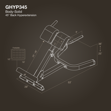 Body-Solid GHYP345 45° Back Hyperextension - VITALIA