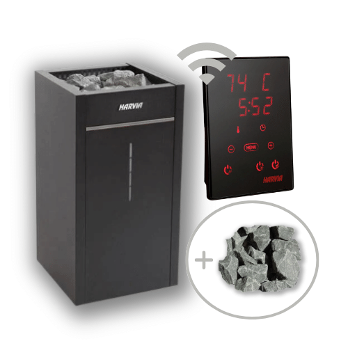 Harvia Virta Combi Electric Heater & Steamer Package w/ Digital Controller and Wifi and Stones