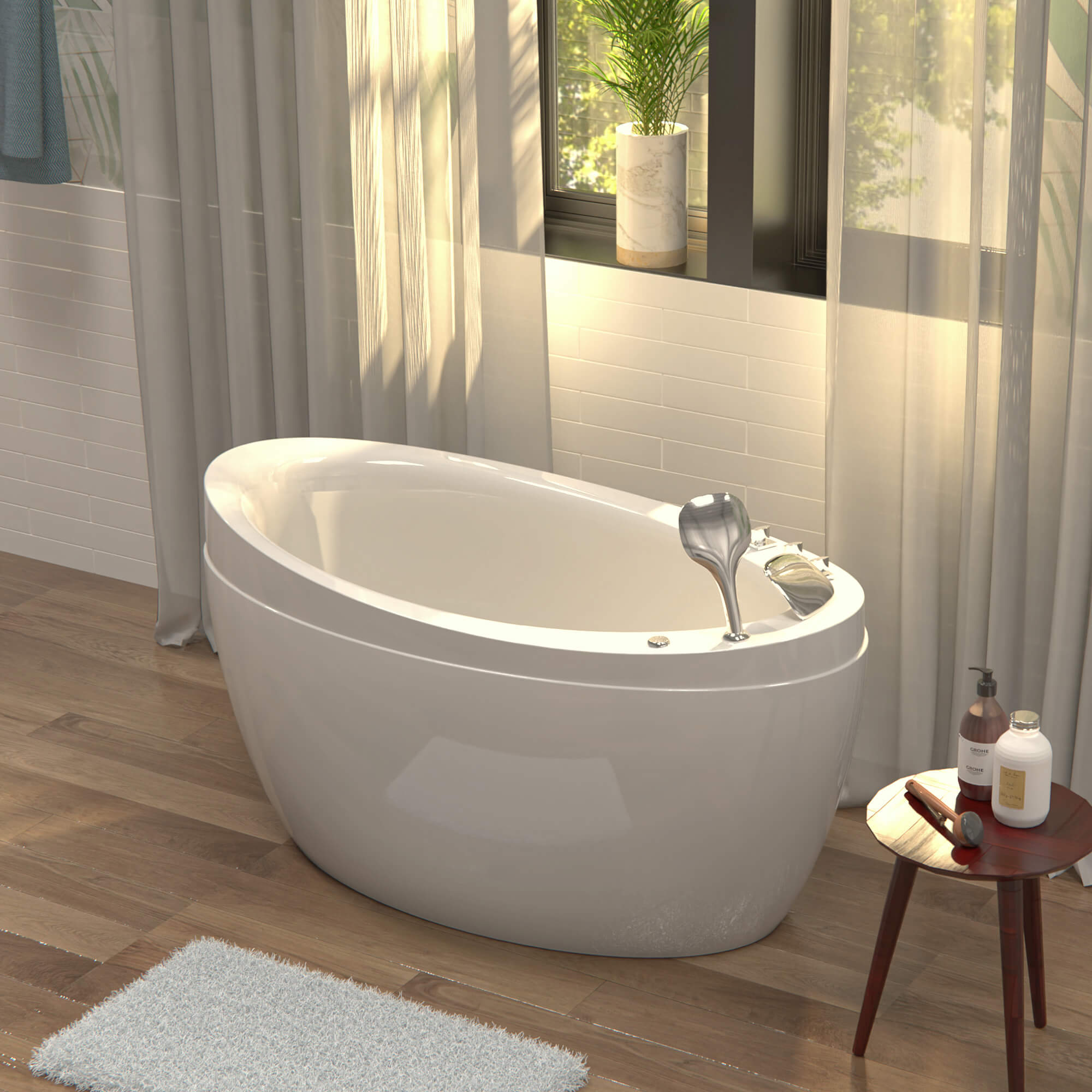 Empava | 59JT011 59 in. Freestanding Japanese-Style Air Massage Tub
