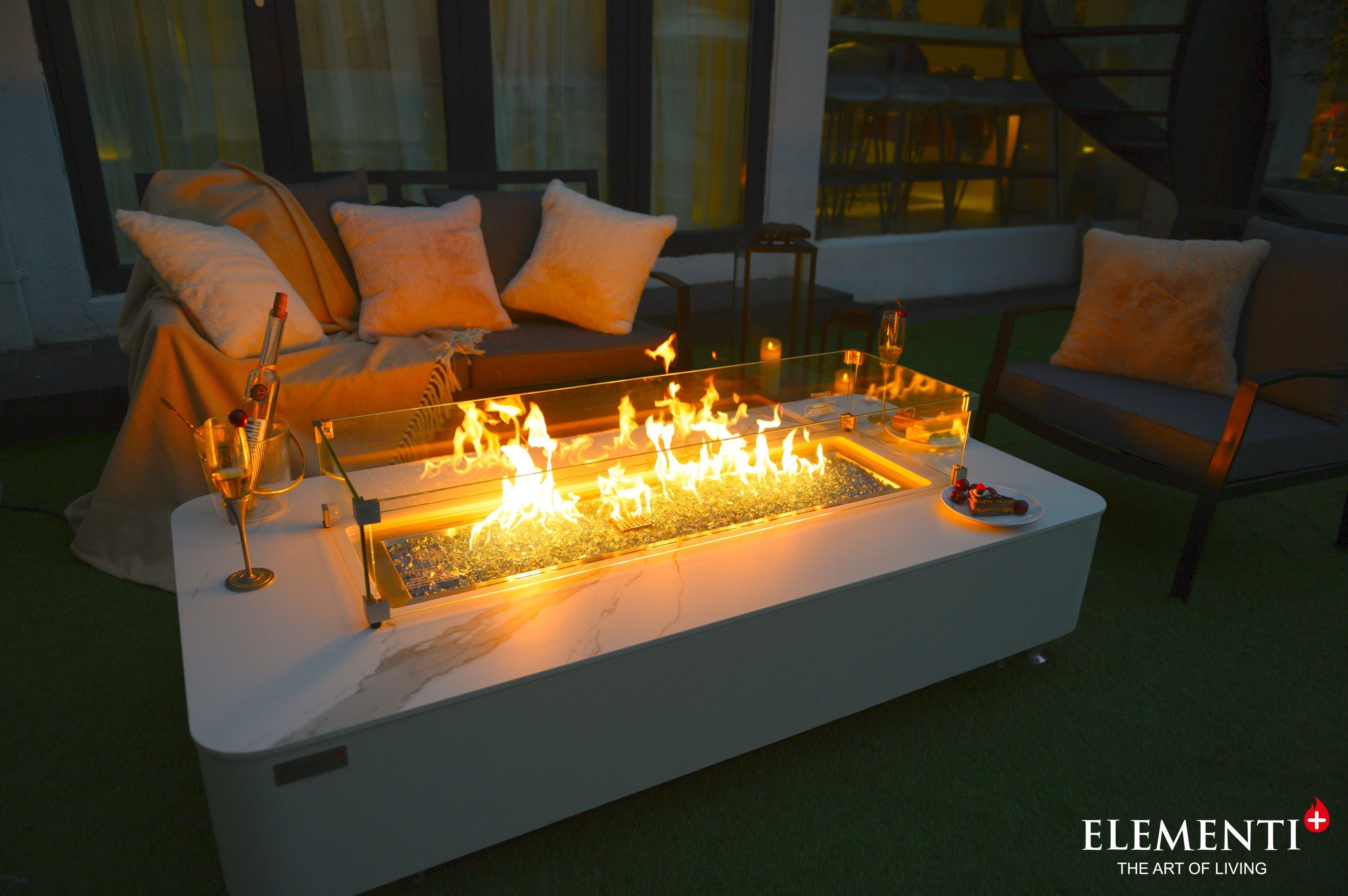 ELEMENTI PLUS | ATHENS Marble Porcelain Fire Table