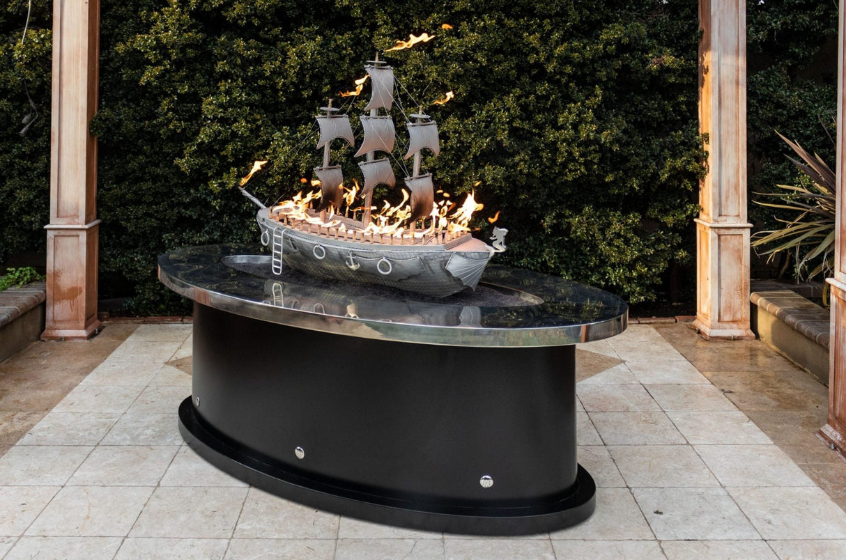 The Outdoor Plus La Pinta Fire Table - Stainless Steel Top & Powder Coated Base