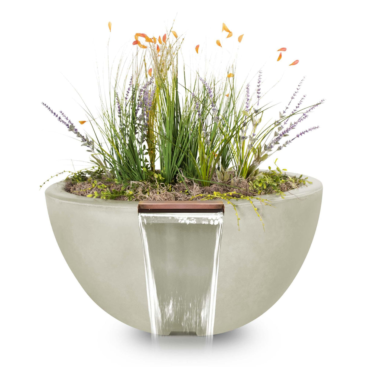 The Outdoor Plus Luna Planter and Water Bowl - Concrete