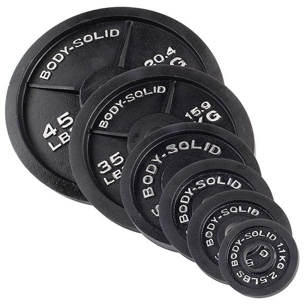 Body-Solid OSB355 355 Lb. Cast Iron Olympic Weight Set (Plates Only) - VITALIA
