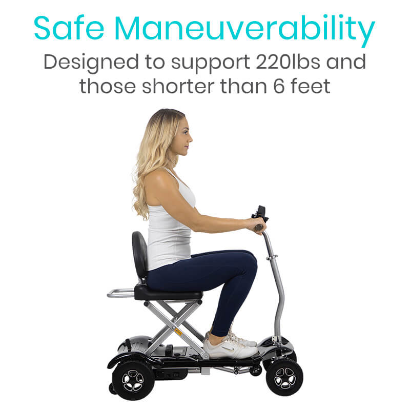 Vive Health Auto-Folding Long-Range Mobility Scooter - 11.3 Mile Range, 220 LBS Capacity