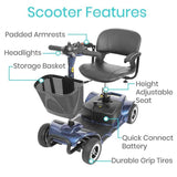 Vive Health 4 Wheel Scooter Bundle