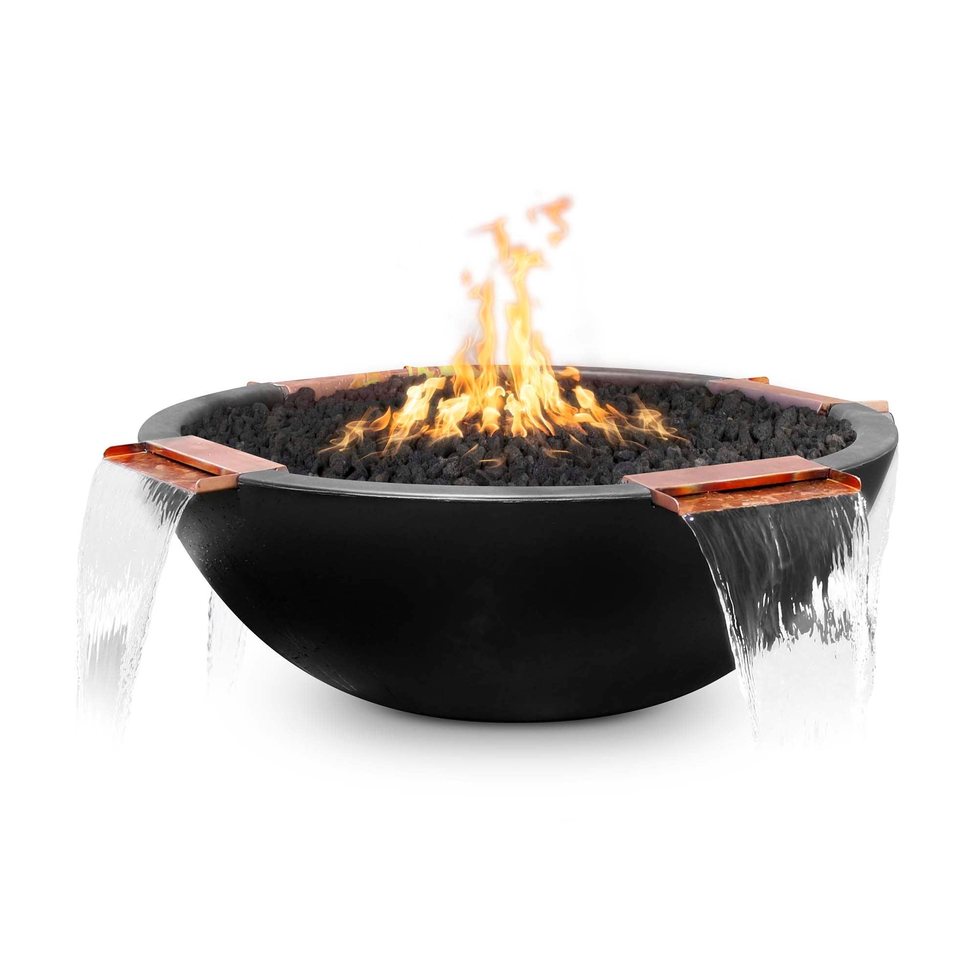 The Outdoor Plus Sedona Concrete Fire And Water Bowl - 4 Way Spill 60"