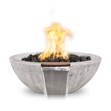 The Outdoor Plus Sedona Woodgrain Concrete 27" Fire & Water Bowl