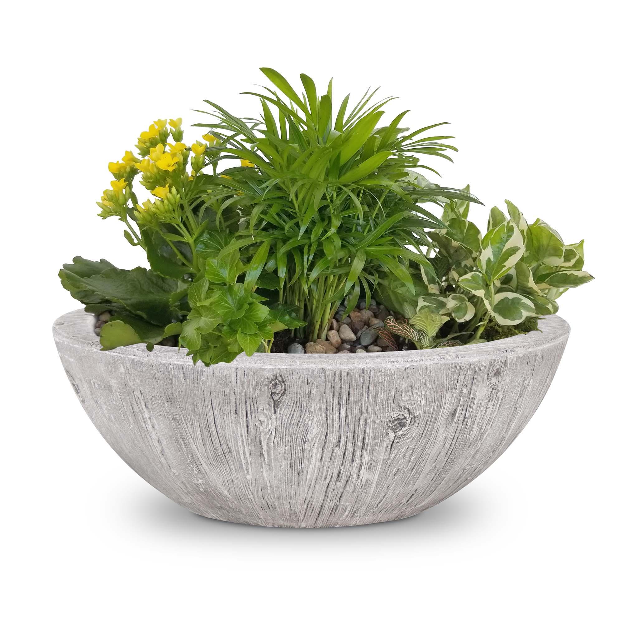 The Outdoor Plus Sedona Planter Bowl - Woodgrain Concrete