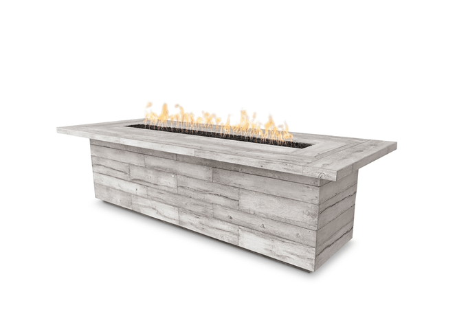 The Outdoor Plus Laguna Wood Grain Concrete Fire Table
