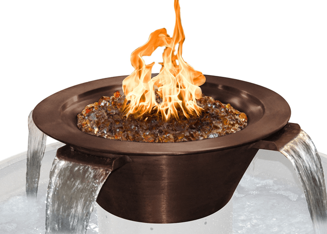 The Outdoor Plus Cazo 4-Way Copper Fire & Water Bowl