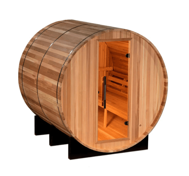 Golden Designs | Uppsala Edition 4 Person Traditional Barrel Steam Sauna - Canadian Red Cedar