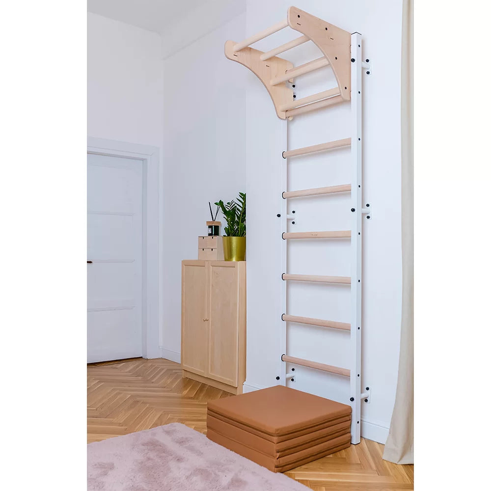 BenchK | 711 Basic Wall Bar Home Gym with Wooden Pull Up Bar