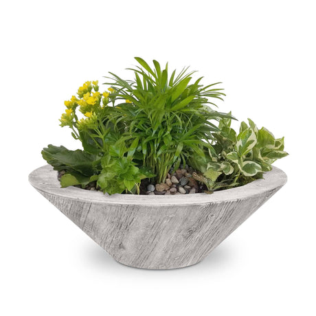 The Outdoor Plus Cazo Planter Bowl - Woodgrain Concrete