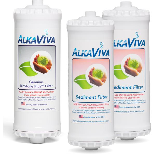 AlkaViva Athena BioStone Plus & Sediment Filters, Replacement Pack