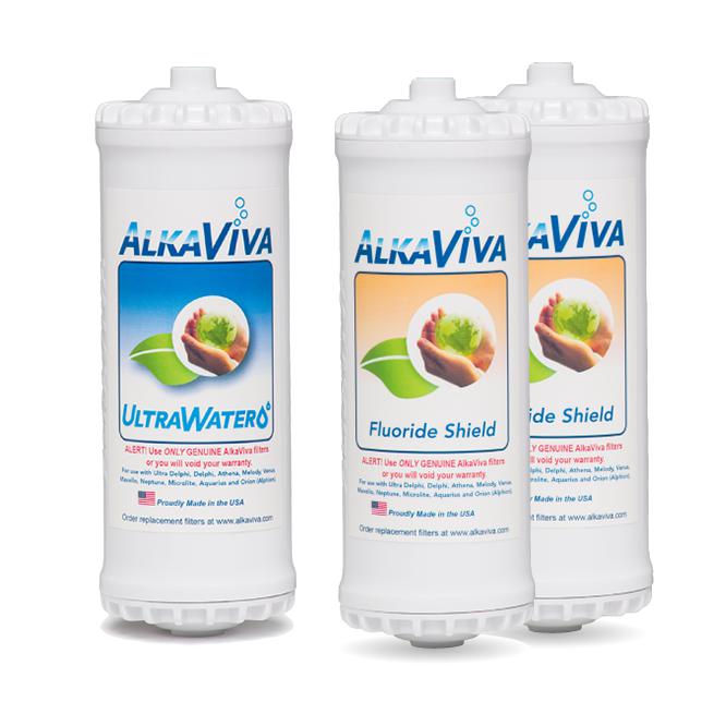 AlkaViva Athena UltraWater & Fluoride Shield Filters, Replacement Pack