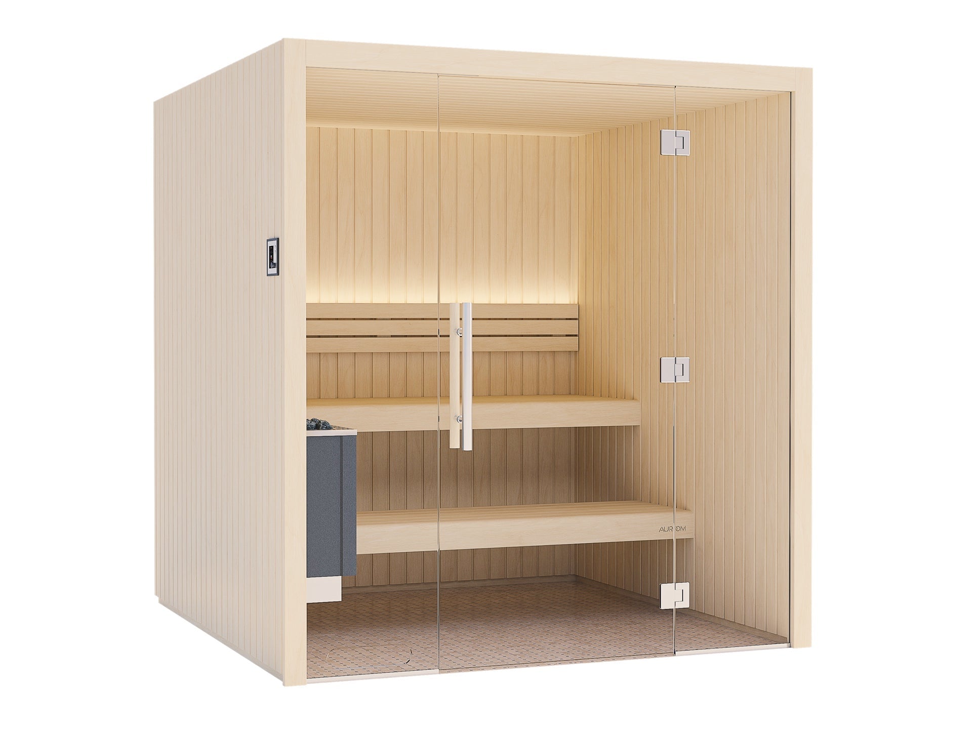 Auroom | Emma Glass 4-6 Person Indoor Traditional Sauna