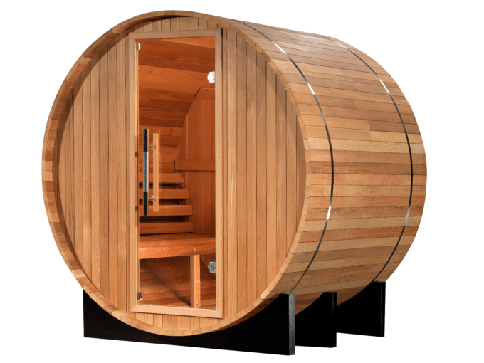 Golden Designs | Gothenberg Edition 2 Person Traditional Barrel Steam Sauna - Canadian Red Cedar