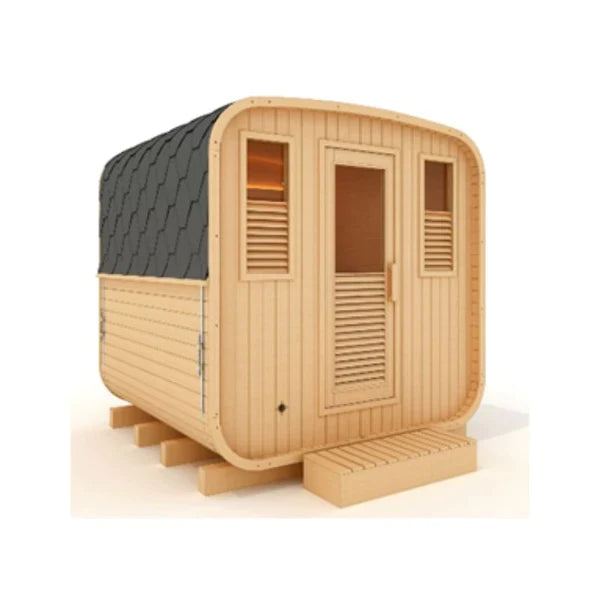 Golden Designs | "Davos" 4-6 Person Square Traditional Steam Sauna -  Pacific Cedar