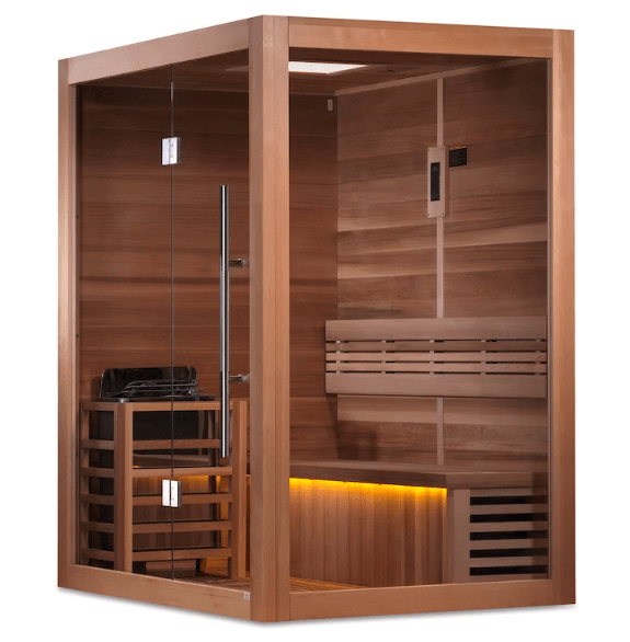 Golden Designs | "Hanko Edition" 2-Person Indoor Traditional Steam Sauna (GDI-7202-01) - Canadian Red Cedar Interior