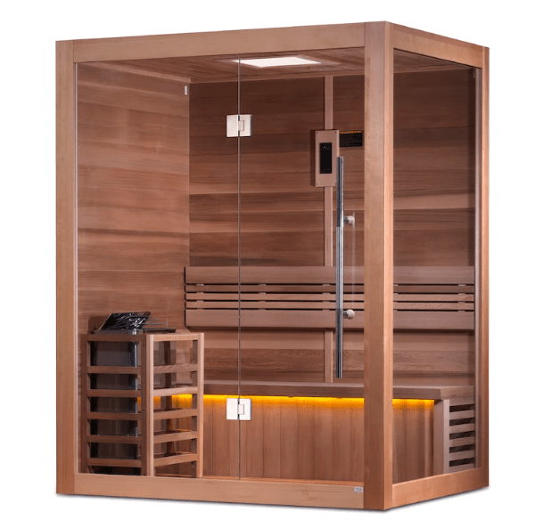 Golden Designs | "Hanko Edition" 2 Person Indoor Traditional Steam Sauna (GDI-7202-01) - Canadian Red Cedar Interior